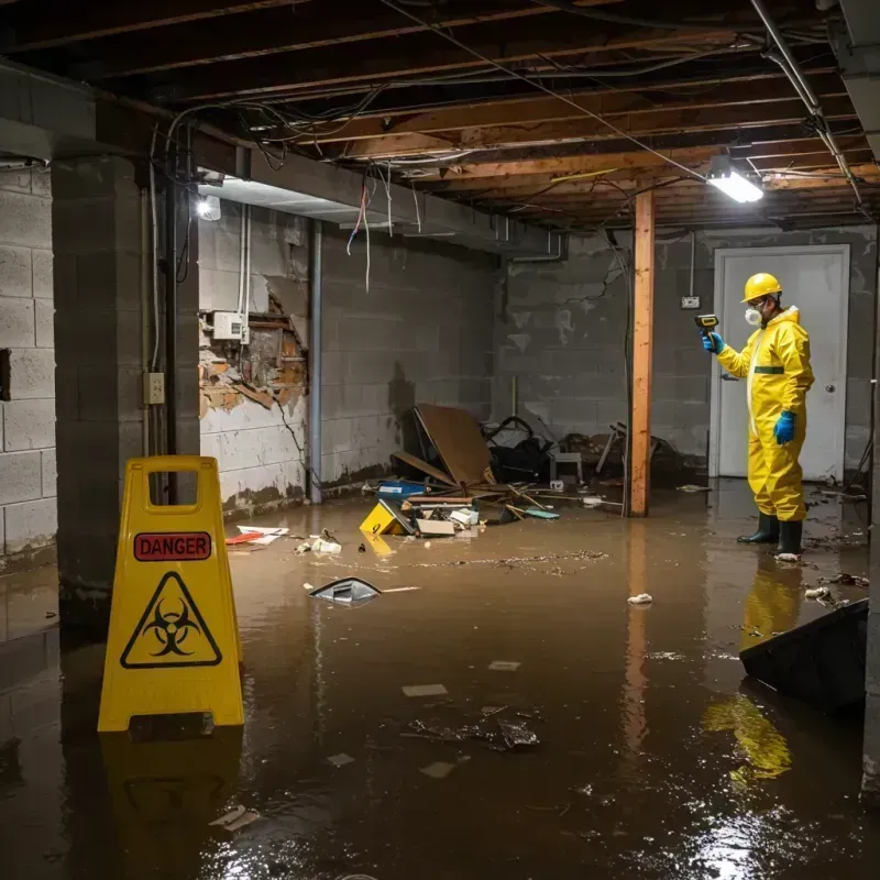 Flooded Basement Electrical Hazard in Mebane, NC Property